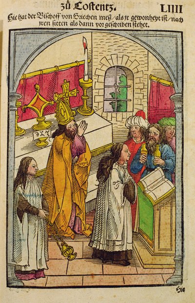 Eine Szene aus dem Konzil von Konstanz, aus 